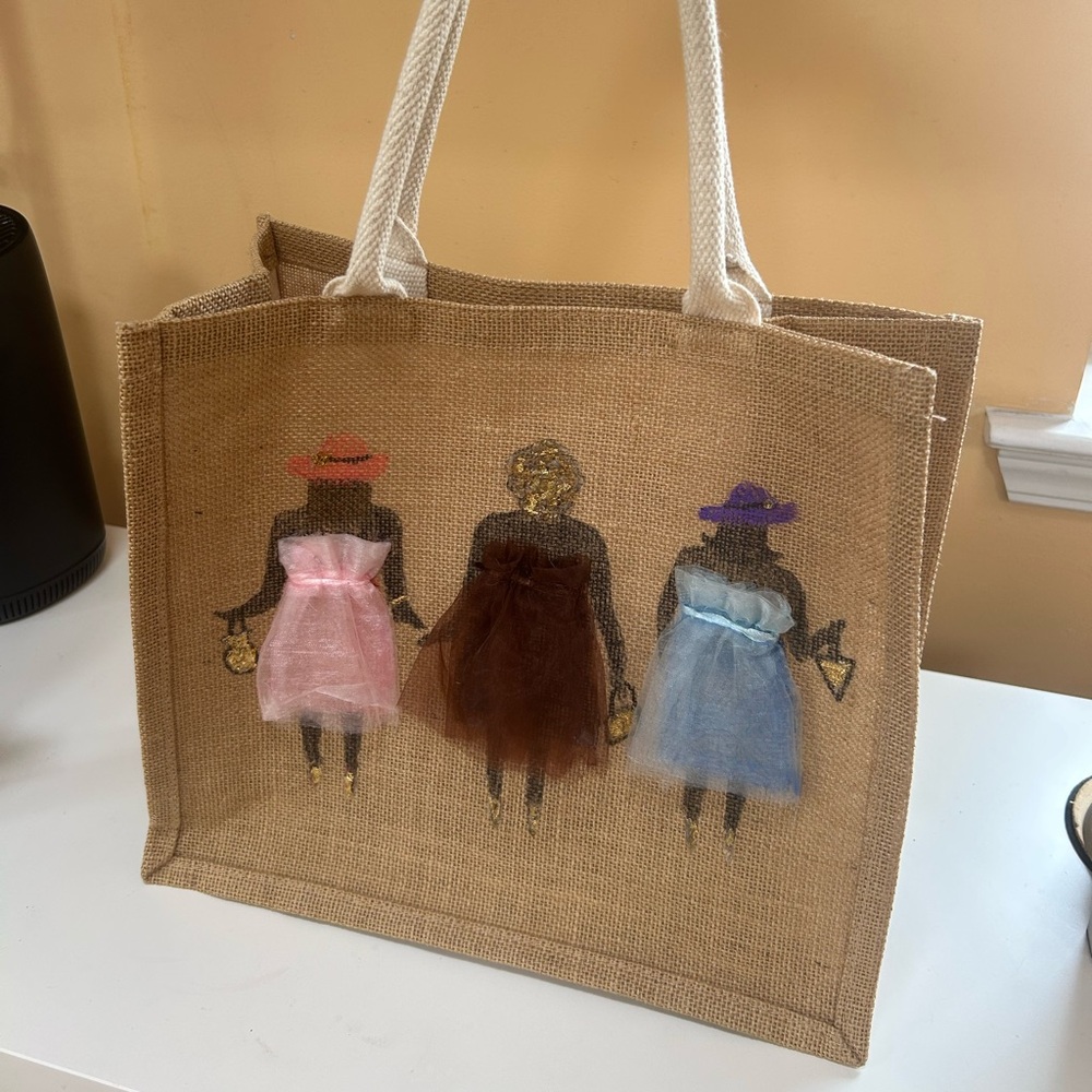 Stylish Women's Tote Bag with Artistic Design